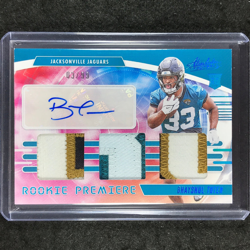 2025 Absolute BHAYSHUL TUTEN Rookie Premiere Materials Triple Patch Auto 3/99