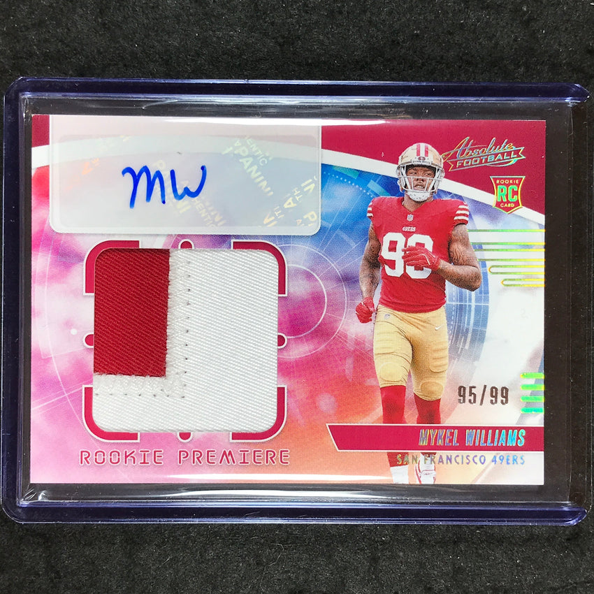 2025 Absolute MYKEL WILLIAMS Rookie Premiere Materials Patch Auto Jumbo 65/99