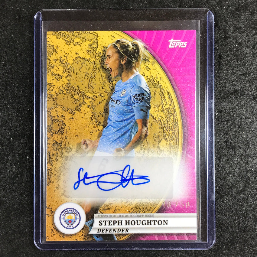 2024-25 Topps Blue Moon Manchester City STEPH HOUGHTON Gold Moon Auto Pink 10/50