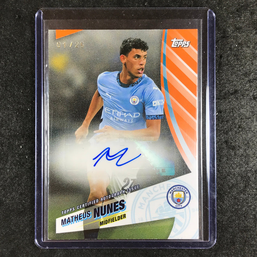 2024-25 Topps Blue Moon Manchester City MATHEUS NUNES  Auto Orange 1/25