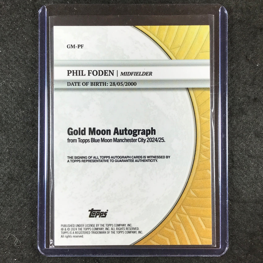 2024-25 Topps Blue Moon Manchester City PHIL FODEN Gold Moon Auto Gold 1/1