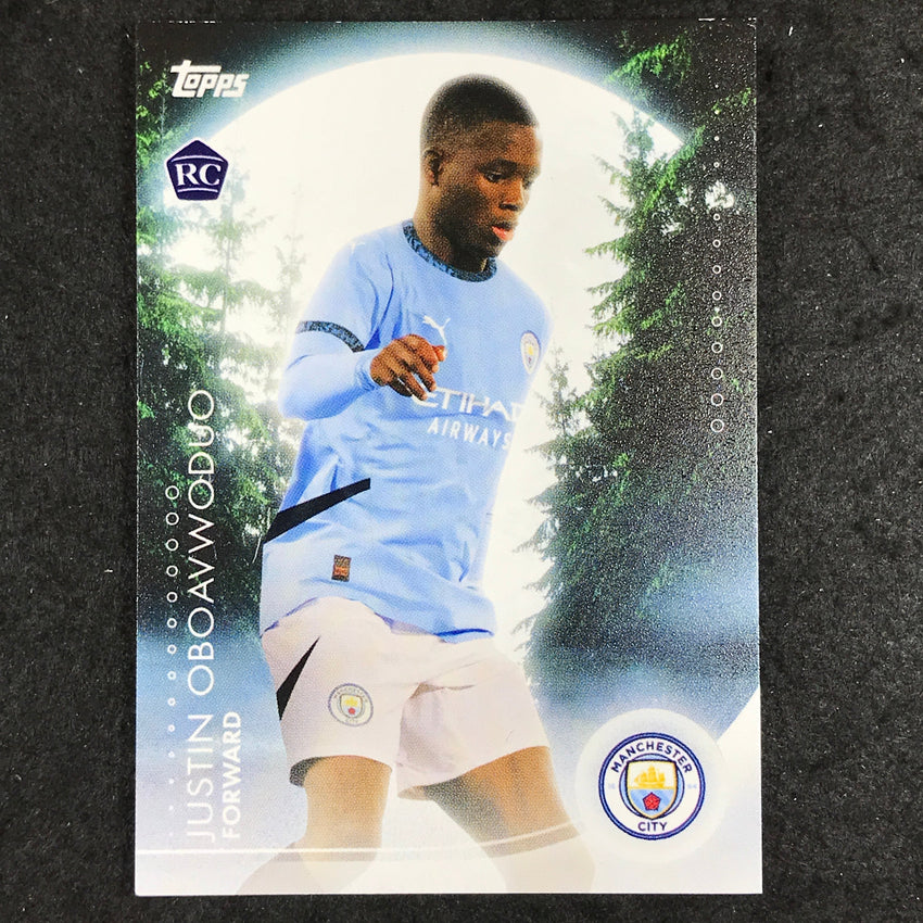 2024-25 Topps Blue Moon Manchester City JUSTIN OBOAVWODUO Moonshine Rookie #10