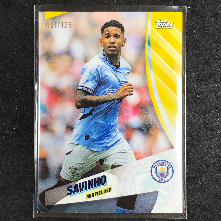 2024-25 Topps Blue Moon Manchester City SAVINHO Base Yellow 91/125