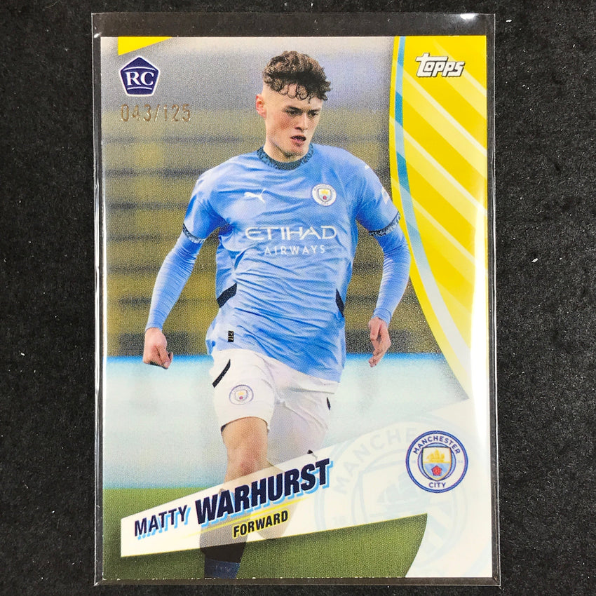 2024-25 Topps Blue Moon Manchester City MATTY WARHURST Rookie Base Yellow 43/125