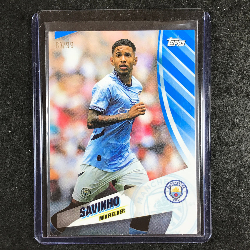 2024-25 Topps Blue Moon Manchester City SAVINHO Base Blue 87/99