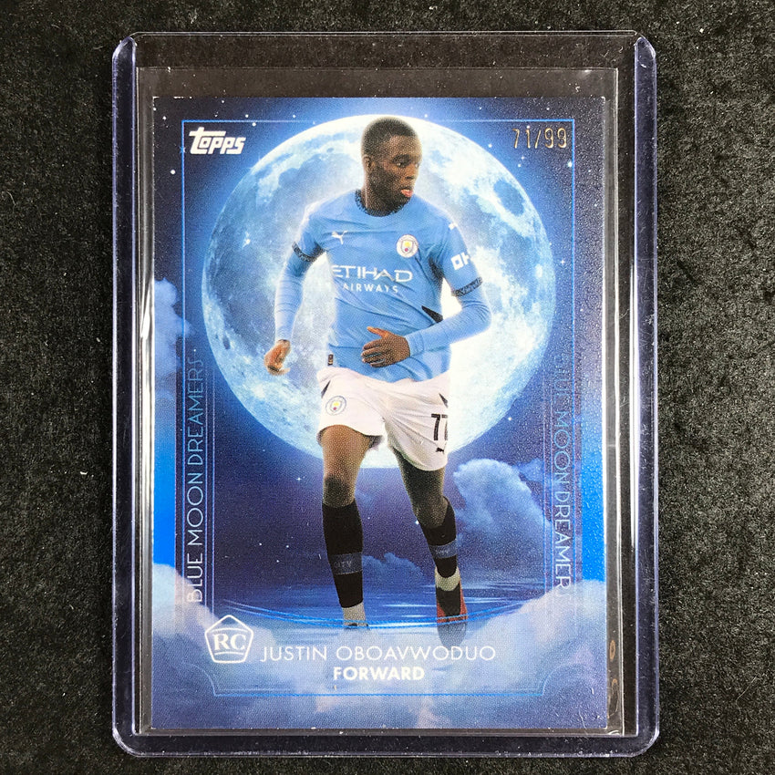 2024-25 Topps Blue Moon Manchester City JUSTIN OBOAVWODUO Rookie Blue 71/99