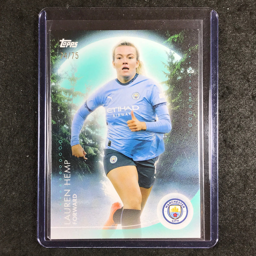 2024-25 Topps Blue Moon Manchester City LAUREN HEMP Moonshine Aqua 74/75