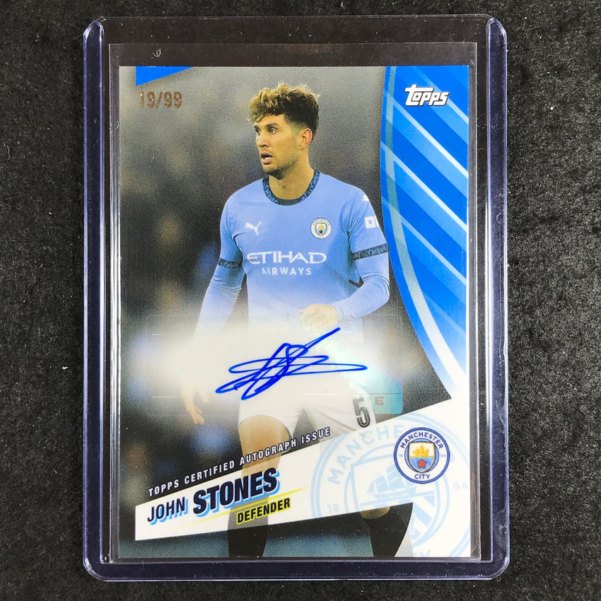 2024-25 Topps Blue Moon Manchester City JOHN STONES Manchester Auto Blue 19/99