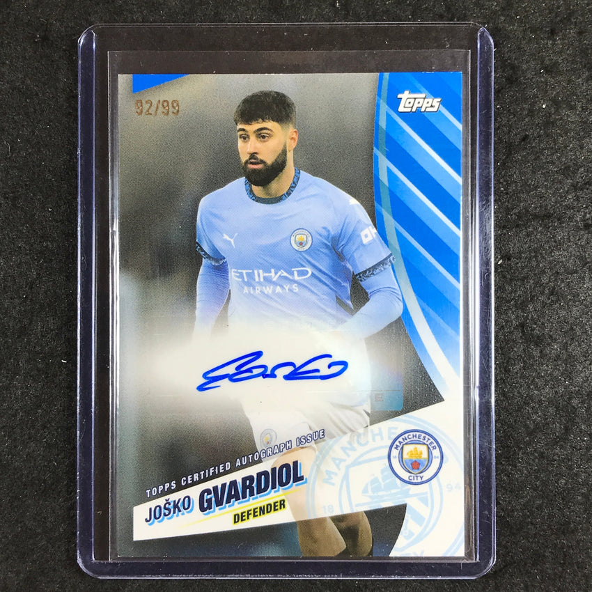 2024-25 Topps Blue Moon Manchester City JOSKO GVARDIOL Auto Blue 92/99