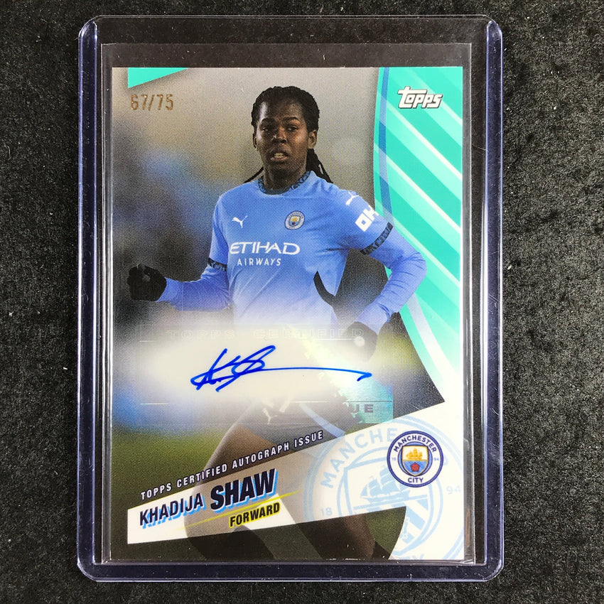 2024-25 Topps Blue Moon Manchester City KHADIJA SHAW Manchester Auto Aqua 67/75