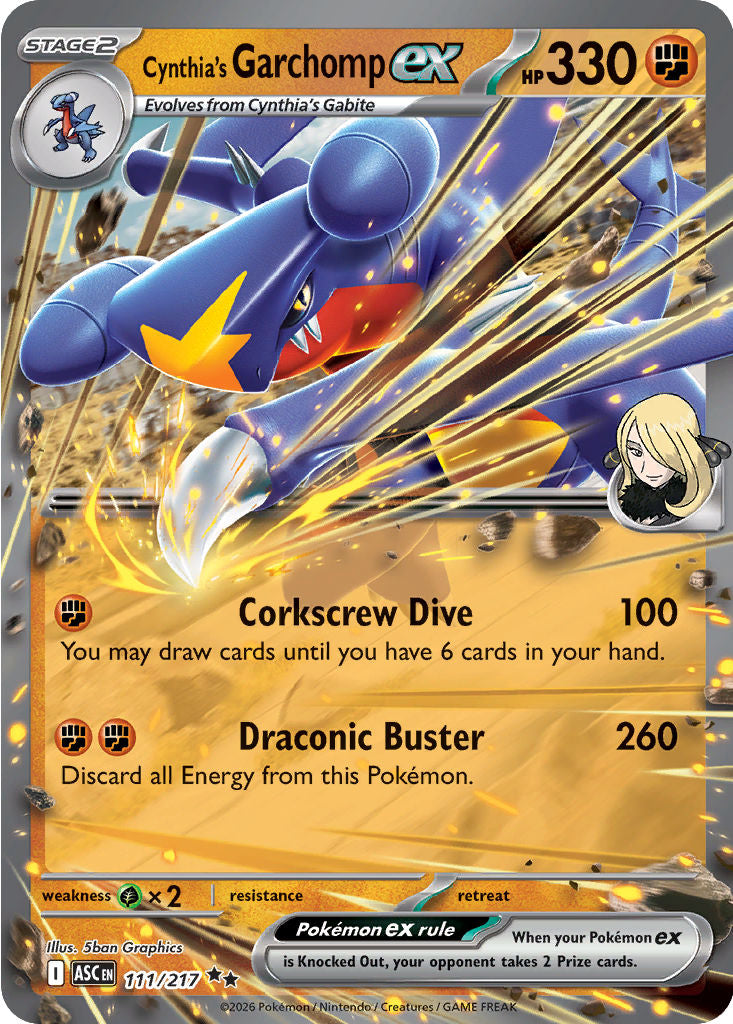 Cynthia's Garchomp ex - ( 111 ) - Double Rare - Pokemon ME Ascended Heroes
