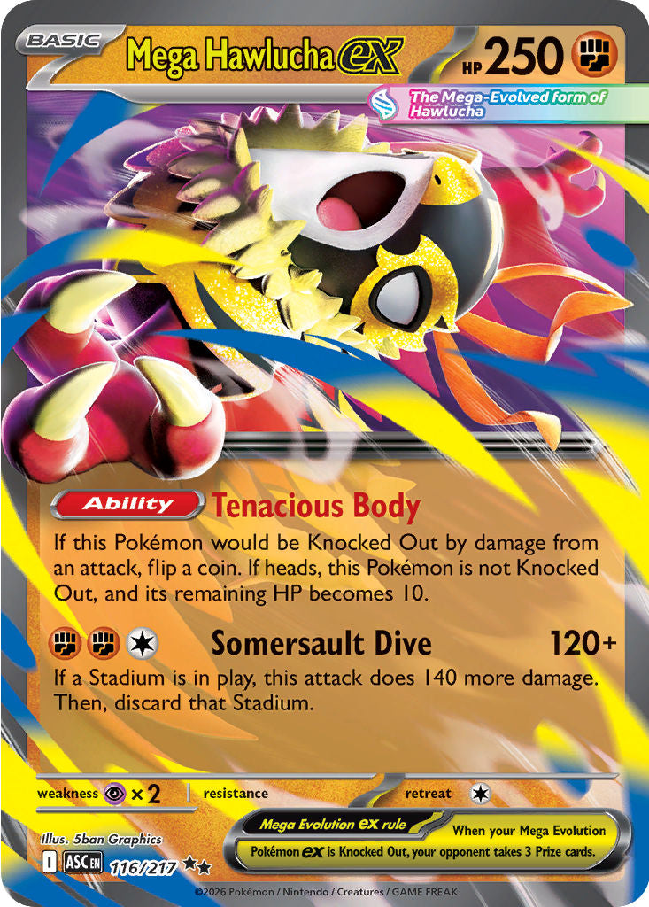 Mega Hawlucha ex - ( 116/217 ) - Double Rare - Pokemon ME Ascended Heroes