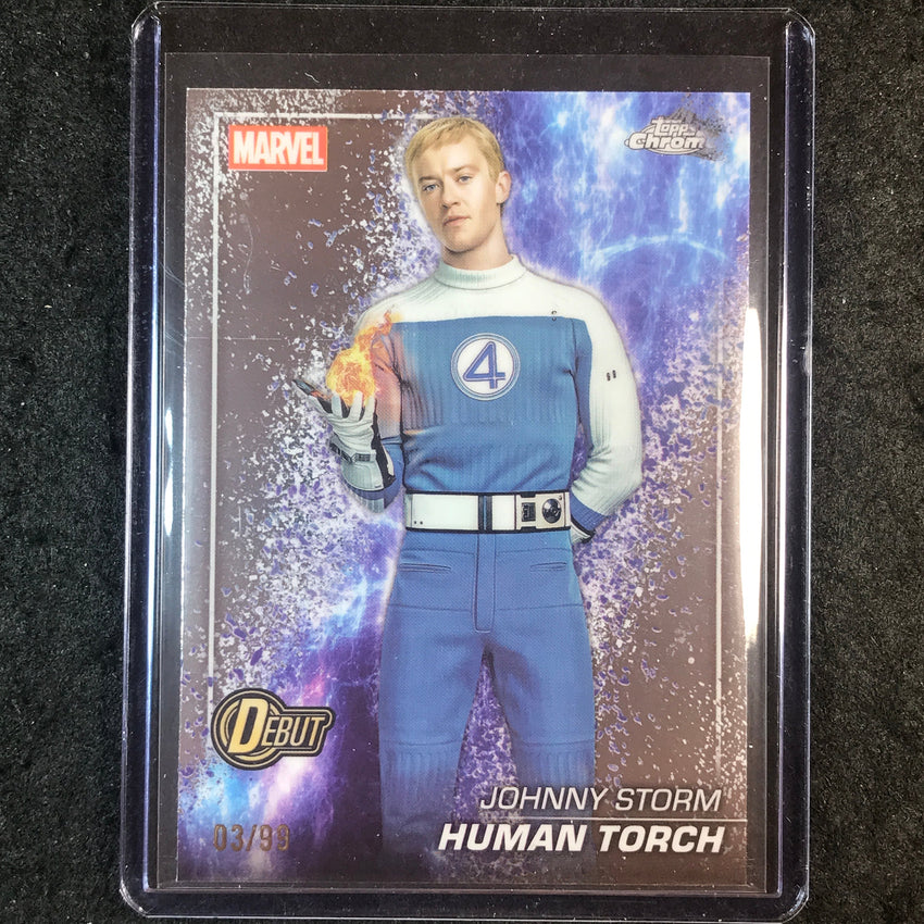 2025 Topps Chrome Marvel Studios HUMAN TORCH The Snap Variation 3/99 #196