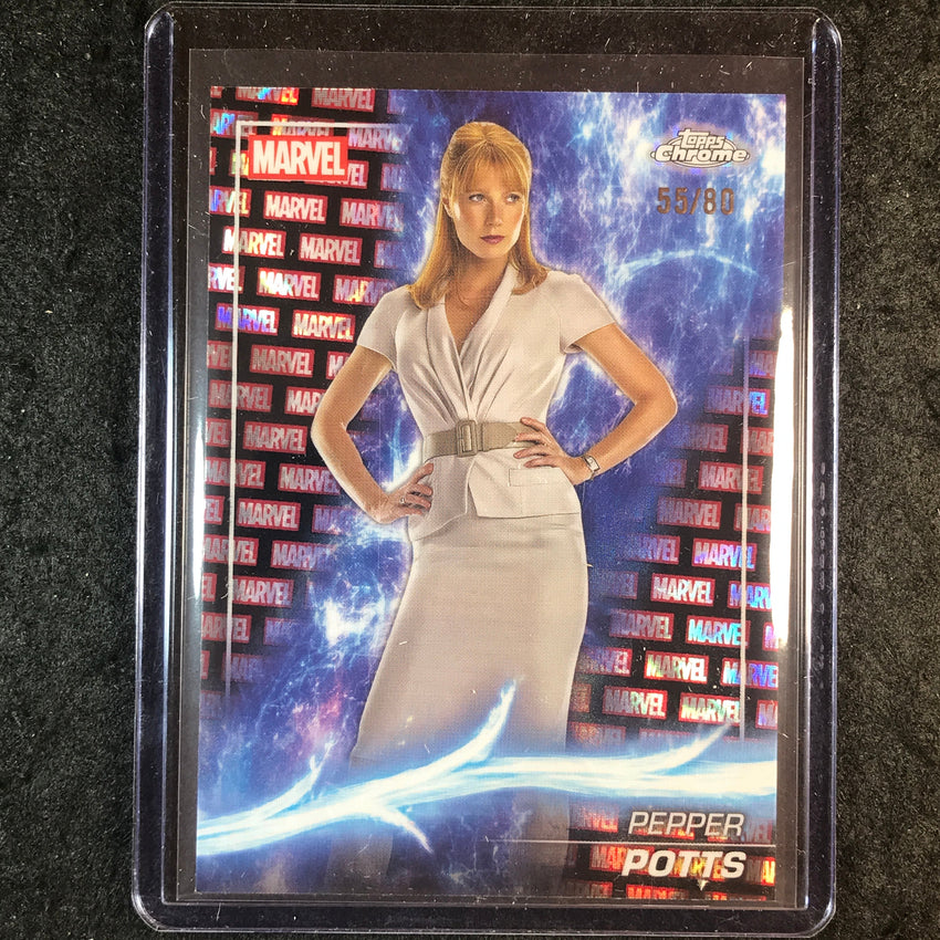 2025 Topps Chrome Marvel Studios PEPPER POTTS Marvel Red & Black Lava 55/80 #5