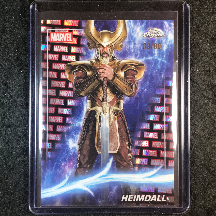 2025 Topps Chrome Marvel Studios HEIMDALL Marvel Red & Black Lava 63/80 #12