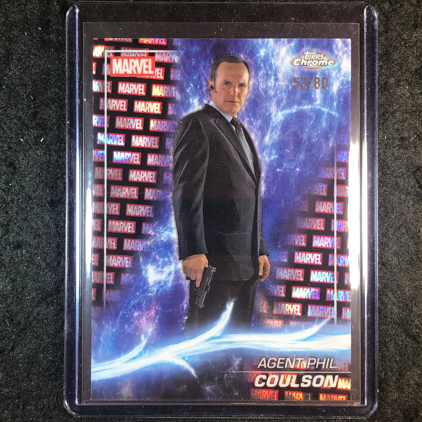 2025 Topps Chrome Marvel Studios AGENT PHIL COULSON Red Black Lava 53/80 #29