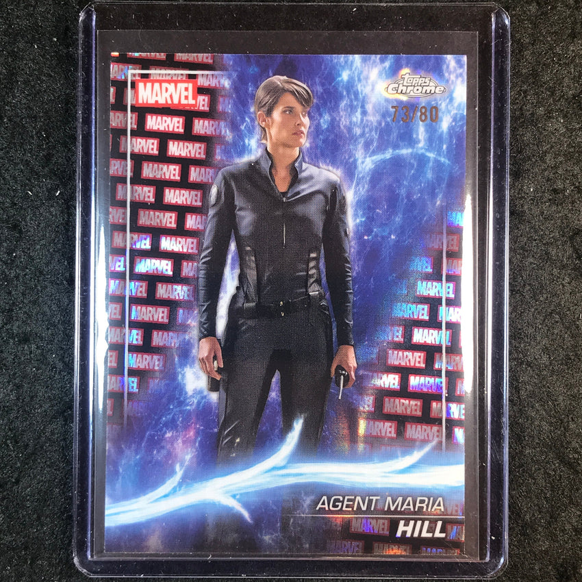 2025 Topps Chrome Marvel Studios MARIA HILL Marvel Red & Black Lava 73/80 #30