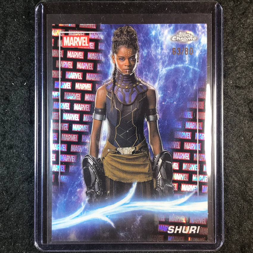 2025 Topps Chrome Marvel Studios SHURI Marvel Red & Black Lava 63/80 #80