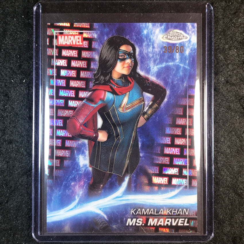 2025 Topps Chrome Marvel Studios MS. MARVEL Marvel Red & Black Lava 39/80 #136