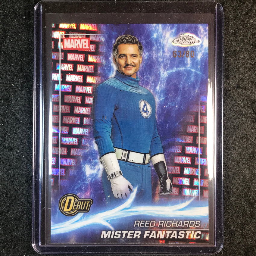 2025 Topps Chrome Marvel Studios MISTER FANTASTIC Marvel Red Black Lava 63/80