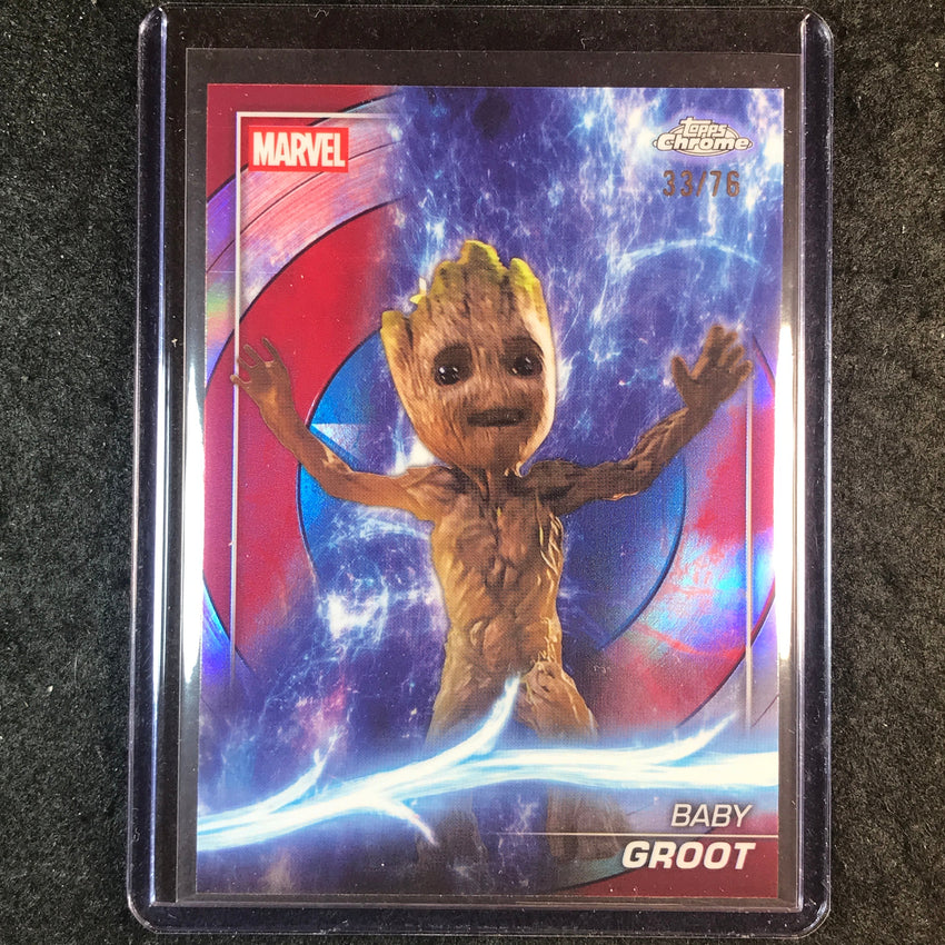 2025 Topps Chrome Marvel Studios BABY GROOT Captain America Refractor 33/76 #73