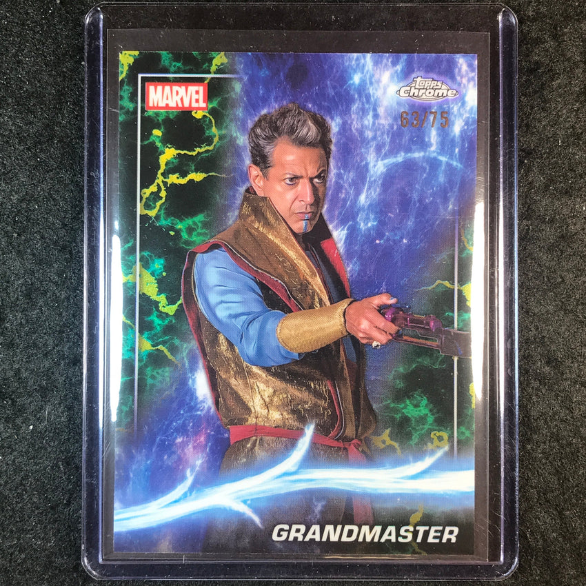 2025 Topps Chrome Marvel Studios GRANDMASTER Loki Refractor 63/75 #75