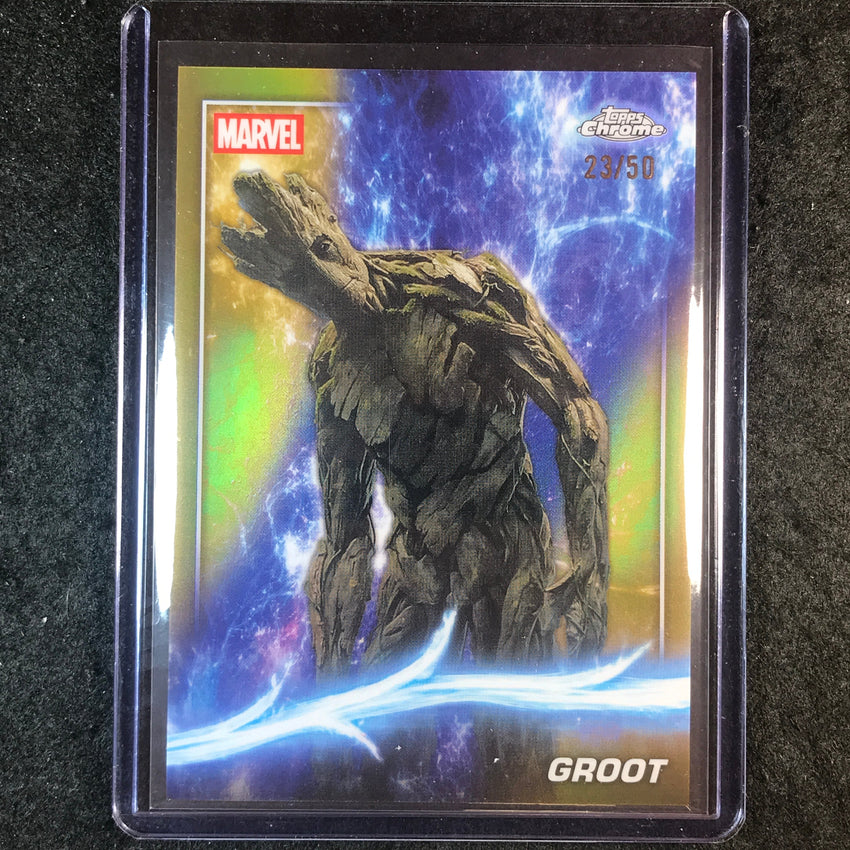 2025 Topps Chrome Marvel Studios GROOT Base Gold 23/50 #50