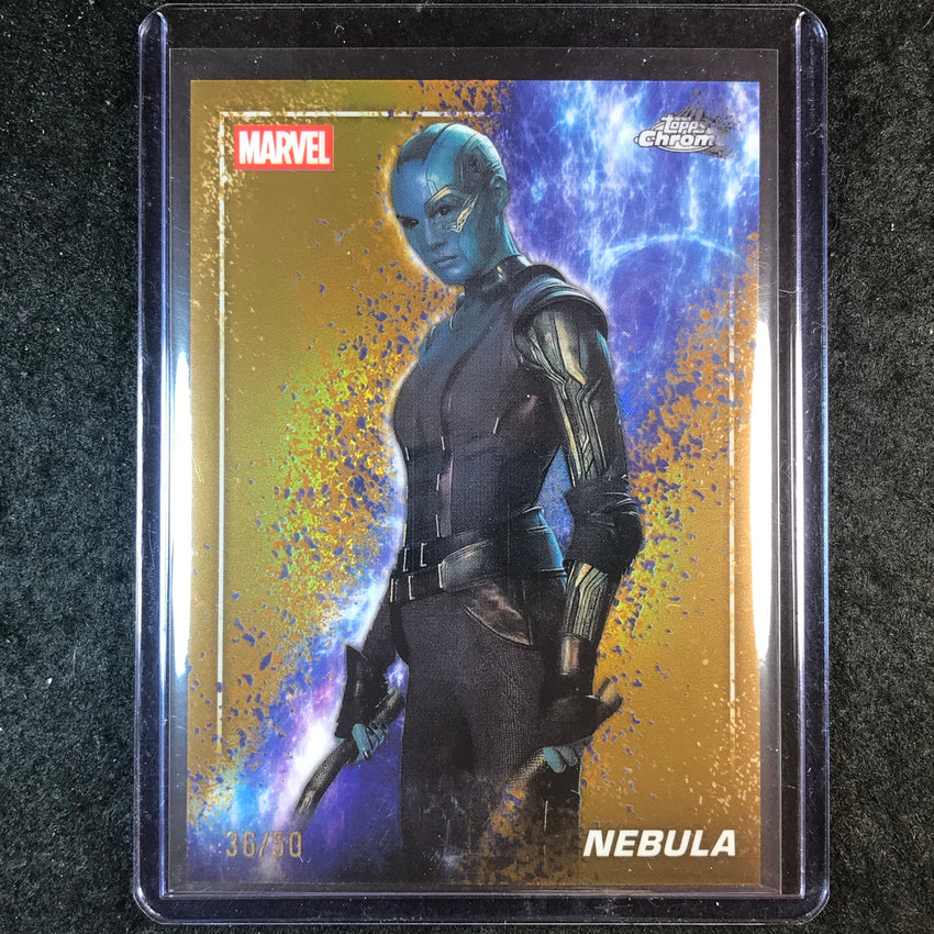 2025 Topps Chrome Marvel Studios NEBULA The Snap Variation Gold 36/50 #45