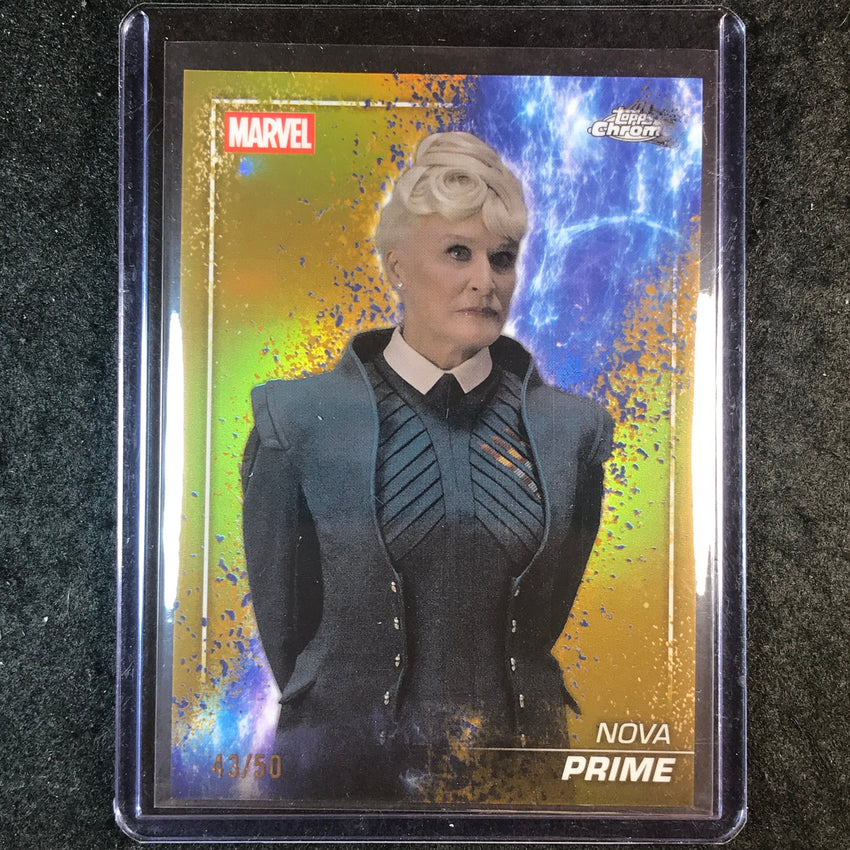 2025 Topps Chrome Marvel Studios NOVA PRIME The Snap Variation Gold 43/50 #51