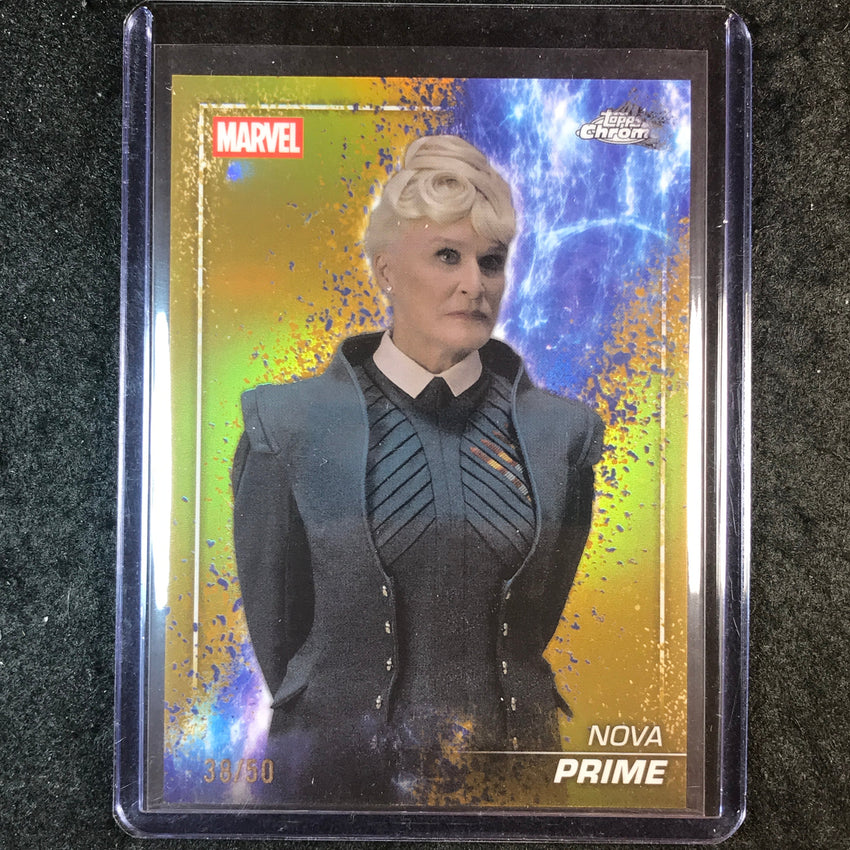 2025 Topps Chrome Marvel Studios NOVA PRIME The Snap Variation Gold 38/50 #51