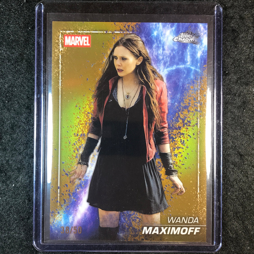 2025 Topps Chrome Marvel Studios WANDA MAXIMOFF Snap Variation Gold 38/50 #52
