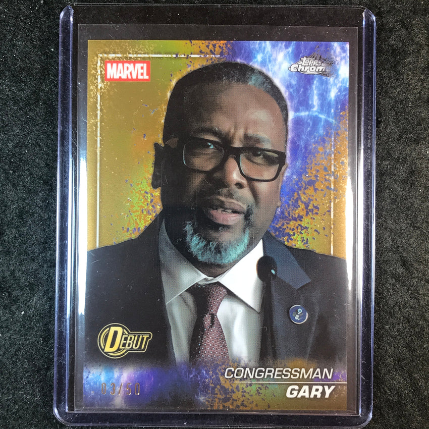 2025 Topps Chrome Marvel Studios CONGRESSMAN GARY Snap Variation Gold 3/50 #188