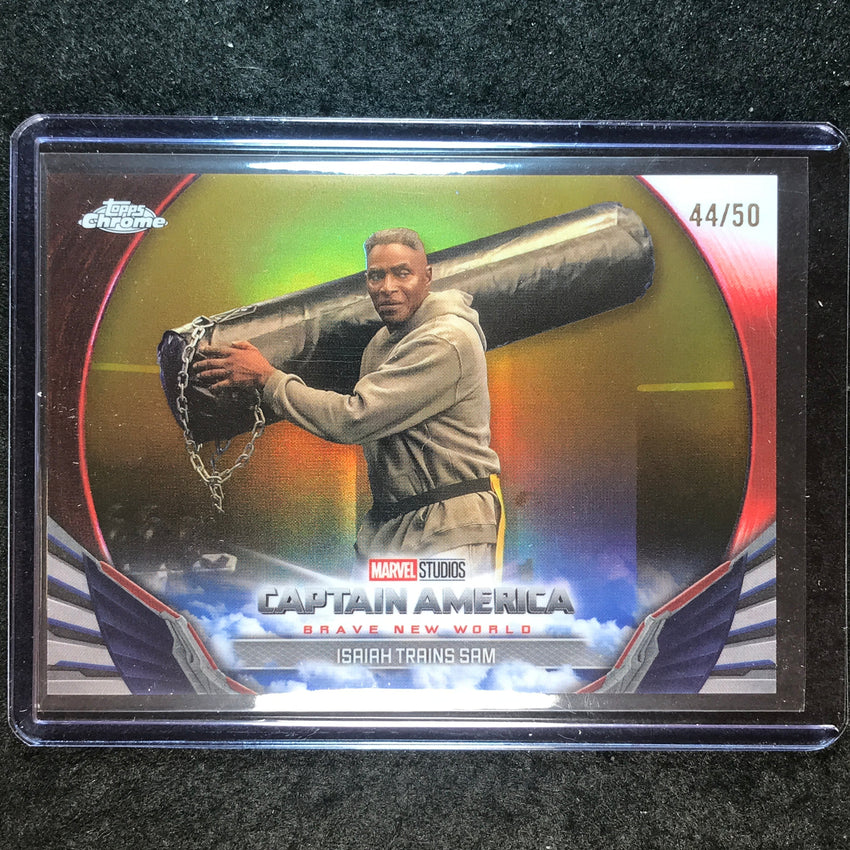 2025 Topps Chrome Marvel Studios ISAIAH TRAINS SAM Brave New World Gold 44/50