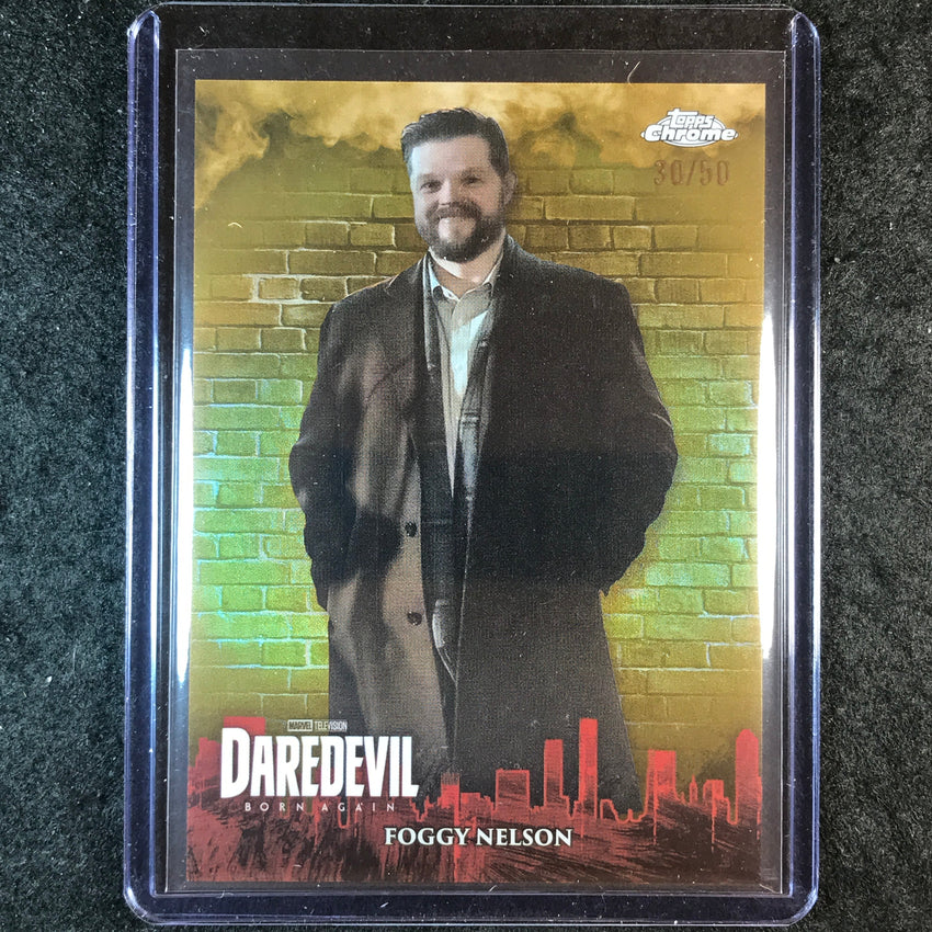 2025 Topps Chrome Marvel Studios FOGGY NELSON Daredevil Born Again Gold 30/50 #7