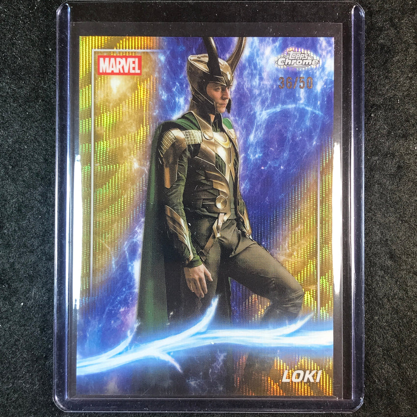 2025 Topps Chrome Marvel Studios LOKI Base Gold Wave 36/50 #19
