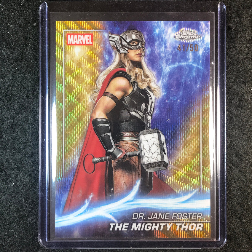 2025 Topps Chrome Marvel Studios THE MIGHTY THOR Base Gold Wave 41/50 #135