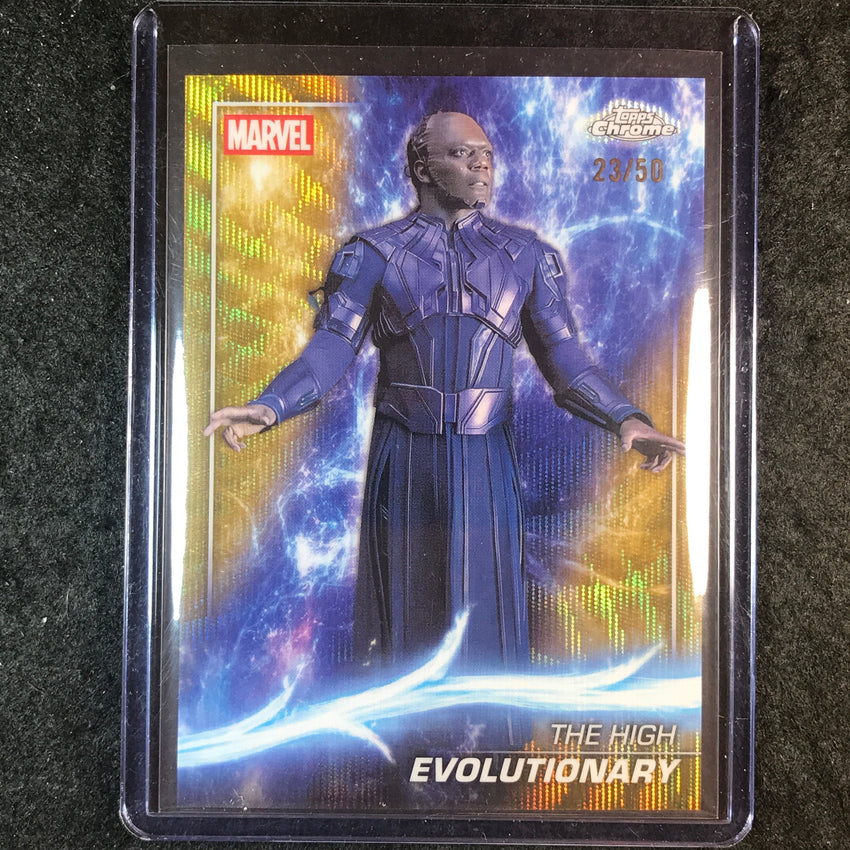2025 Topps Chrome Marvel Studios THE HIGH EVOLUTIONARY Base Gold Wave 23/50 #148
