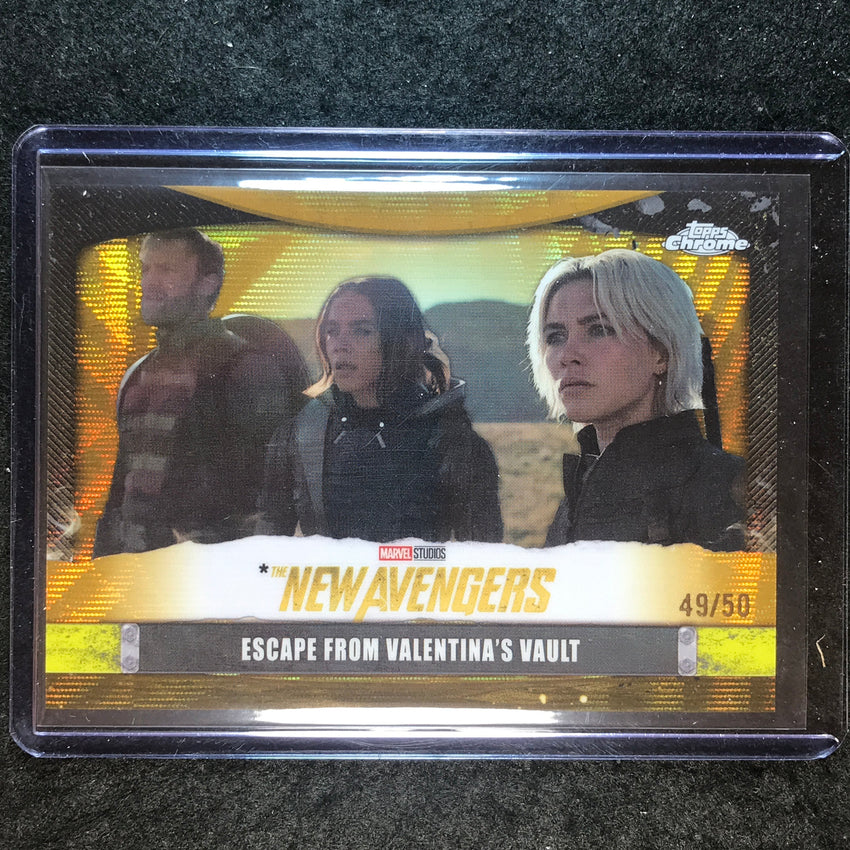 2025 Topps Chrome Marvel Studios ESCAPE VALENTINA New Avengers Var Gold 49/50