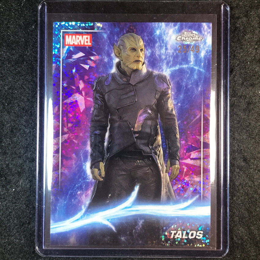 2025 Topps Chrome Marvel Studios TALOS Ms. Marvel Speckle Refractor 25/49 #98
