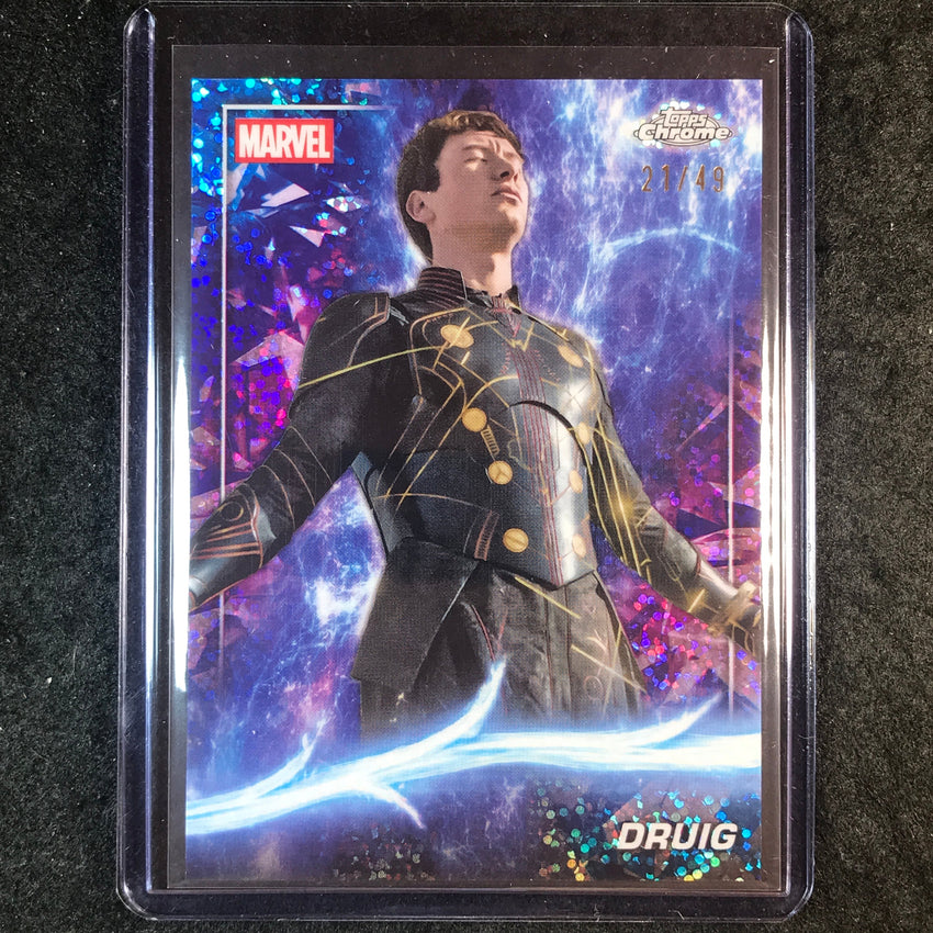 2025 Topps Chrome Marvel Studios DRUIG Ms. Marvel Speckle Refractor 21/49 #124