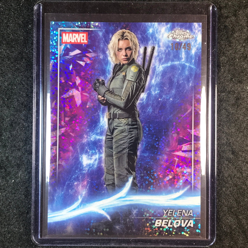 2025 Topps Chrome Marvel Studios YELENA BELOVA Ms. Marvel Speckle 10/49 #182