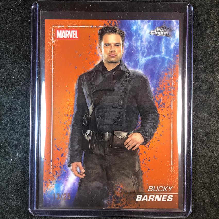 2025 Topps Chrome Marvel Studios BUCKY BARNES Snap Variation Orange 13/25 #26