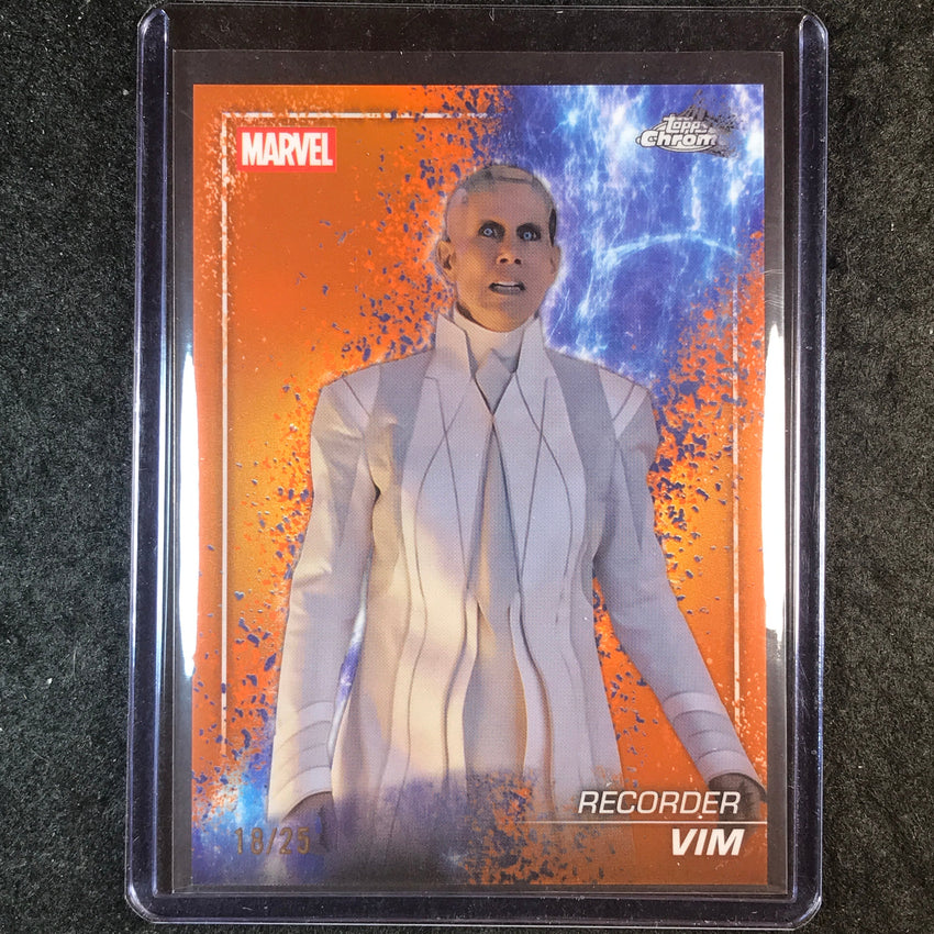 2025 Topps Chrome Marvel Studios RECORDER VIM Snap Variation Orange 18/25 #151