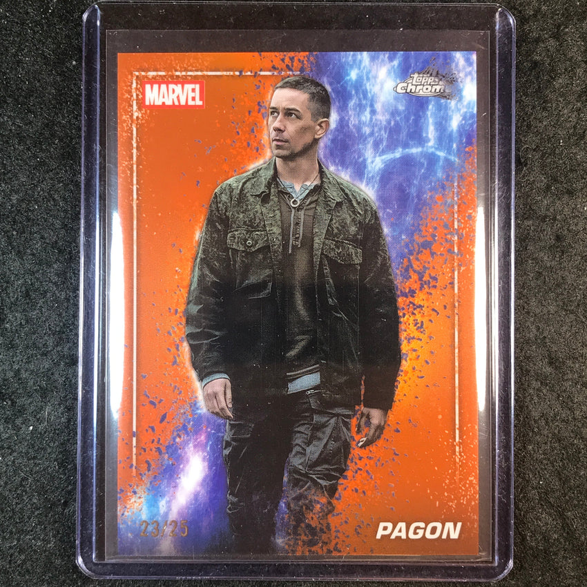 2025 Topps Chrome Marvel Studios PAGON The Snap Variation Orange 23/25 #154