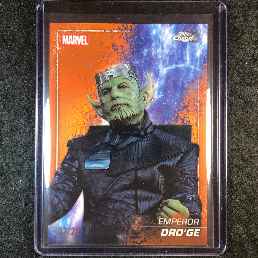 2025 Topps Chrome Marvel Studios EMPEROR DRO'GE Snap Variation Orange 3/25 #158