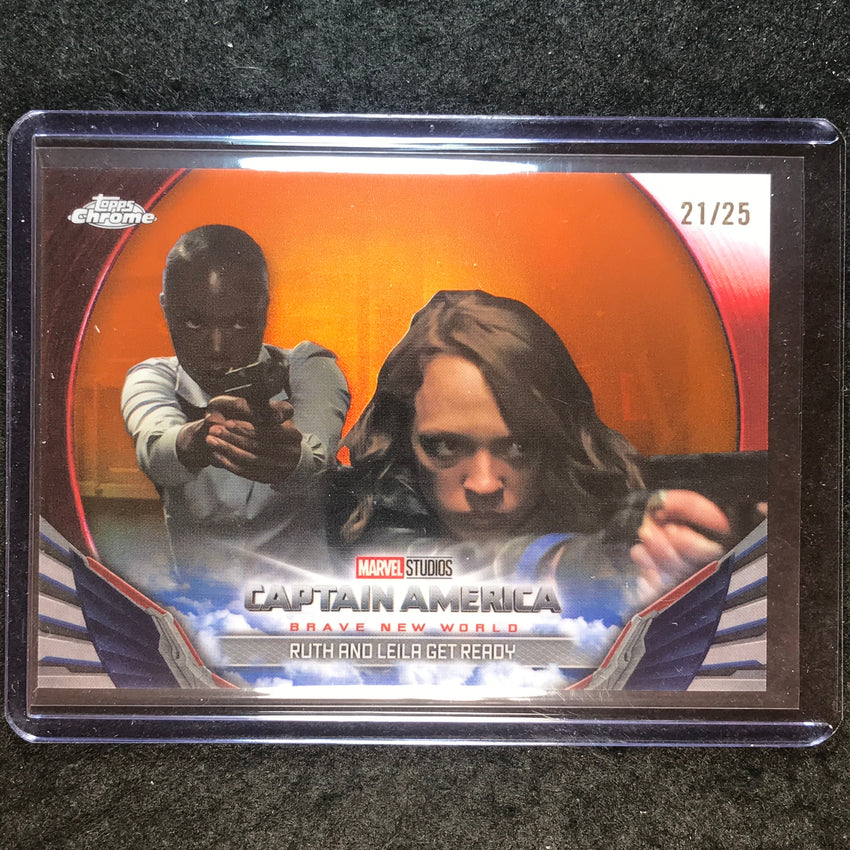 2025 Topps Chrome Marvel Studios RUTH AND LEILA Brave New World Orange 21/25 #20
