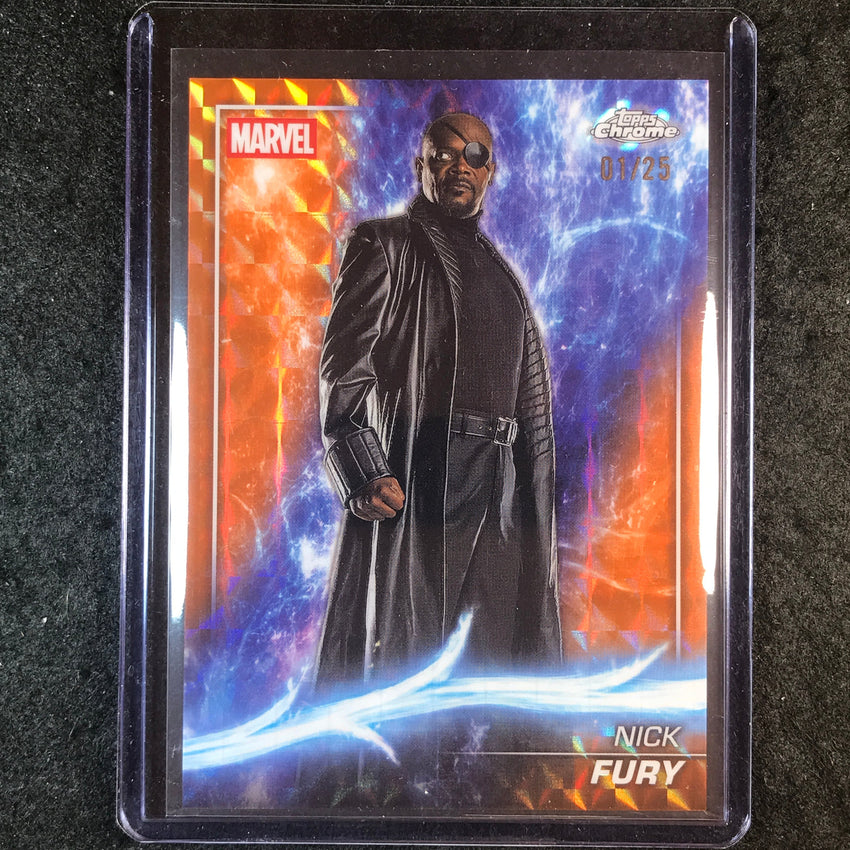 2025 Topps Chrome Marvel Studios NICK FURY Base Orange Geometric 1/25 #9
