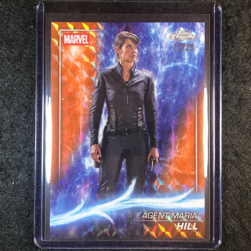 2025 Topps Chrome Marvel Studios AGENT MARIA HILL Orange Geometric 12/25 #30