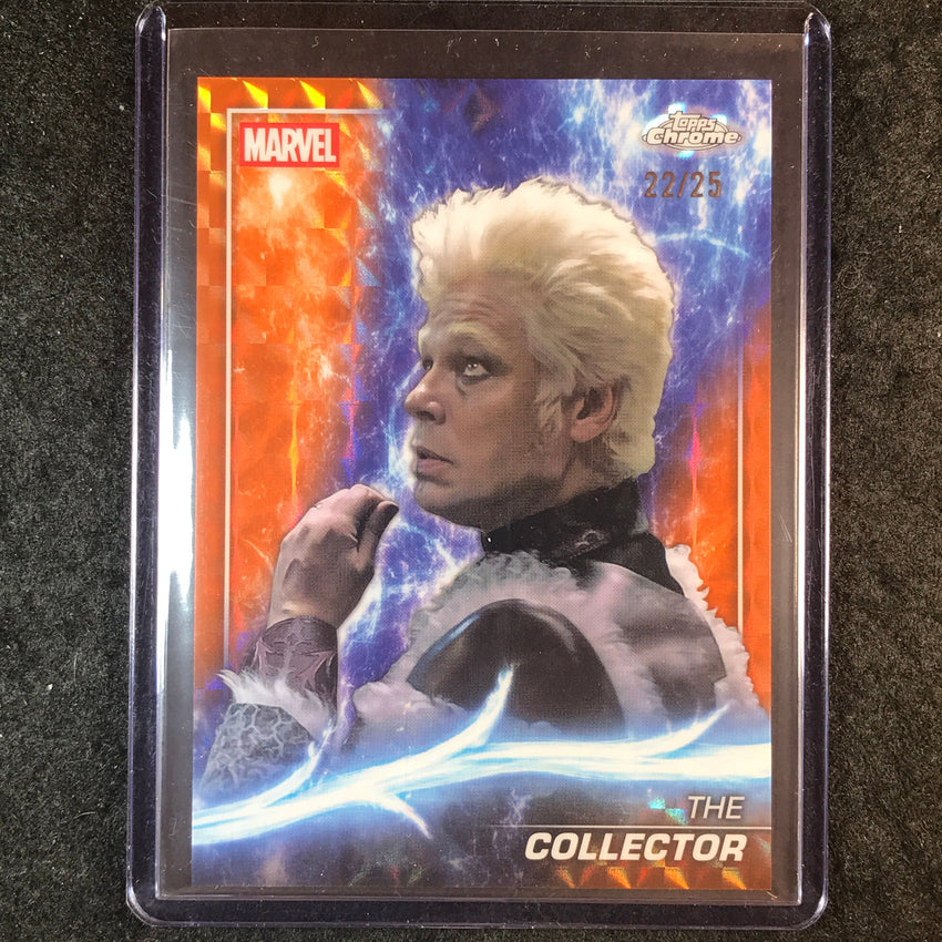 2025 Topps Chrome Marvel Studios THE COLLECTOR Base Orange Geometric 22/25 #49
