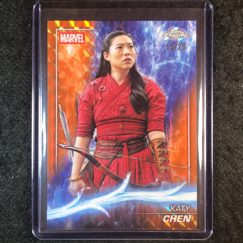 2025 Topps Chrome Marvel Studios KATY CHEN Base Orange Geometric 15/25 #111